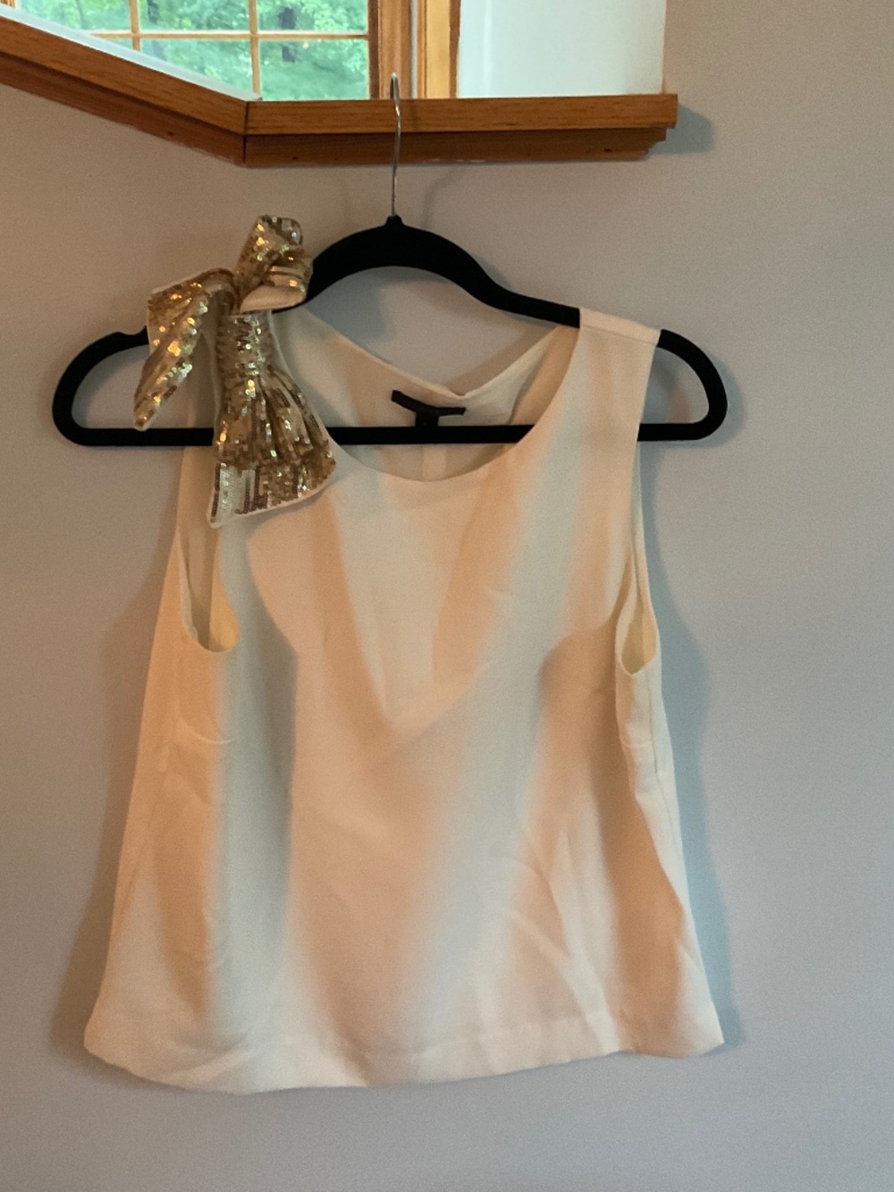 J.Crew Crepe Shell with Fabulous Bow Detail